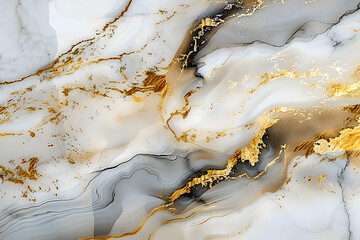Wall Mural - Natural White and Gold marble texture for skin tile wallpaper luxurious background. Creative Stone ceramic art wall interiors design. 
