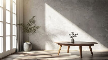 Wall Mural - Indoor space with table for product ads background