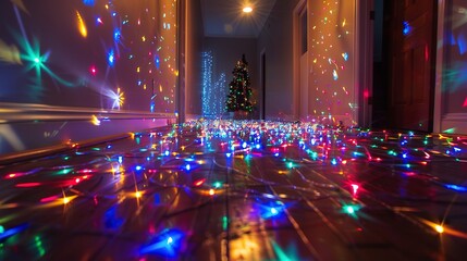 Wall Mural - christmas lights on floor