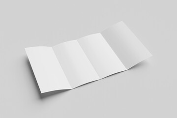 Blank 4-fold leaflet brochure for mockup