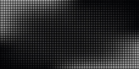 Wall Mural - dot white black pattern gradient texture background. abstract pop art halftone and retro style.