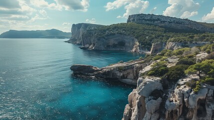 Wall Mural - Rocky seashore on the Adriatic coast.