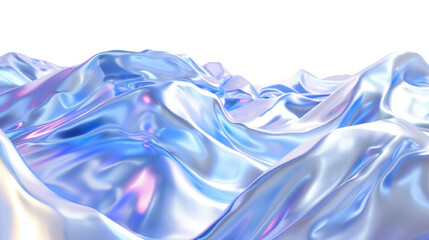 Elegant blue wave liquid art isolated on transparent background