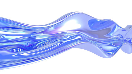 Poster - Elegant blue wave liquid art isolated on transparent background