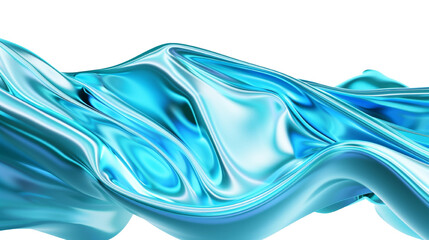 Elegant blue wave liquid art isolated on transparent background