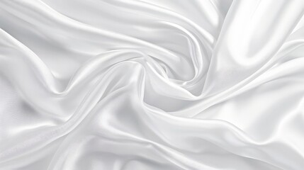 Sticker - pure white satin cloth with crease waves silky drape