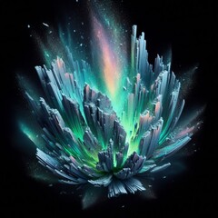 Wall Mural - 64 16. Aurora borealis chalk piece shattering into a mesmerizing