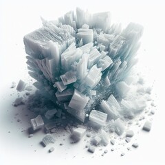 Canvas Print - 68 66. Arctic ice chalk piece disintegrating into a frosty displ