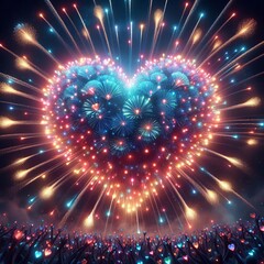 Canvas Print - 77 46. Heart shells_ Large, spherical fireworks that explode int