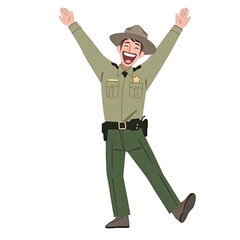 Poster - An illustration of a border patrol officer celebrating