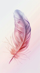 Wall Mural - a single delicate feather art vertical design