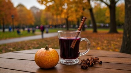 Wall Mural - mulled wine with spices