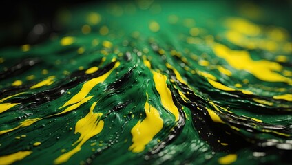 Wall Mural - Vibrant abstract green, yellow, and black color palette background for versatile design projects.