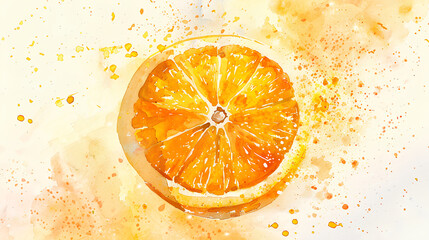 Wall Mural - orange yellow watercolor 