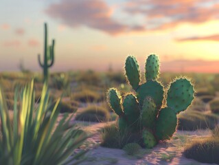 Exploring the Unique Beauties of the Cactus Desert Plant in AR 4:3