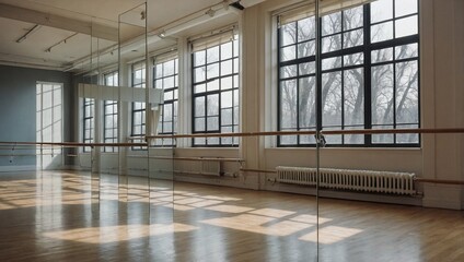 Wall Mural - empty room with windows