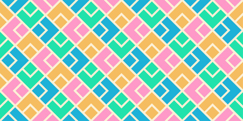 Wall Mural - A colorful pattern of squares and triangles