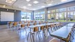 © Noreen - Clean classroom with spacious layout, modern furniture, and ready for students to arrive