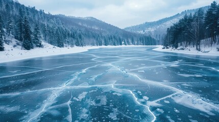 Poster - Frozen Lake in a Winter Wonderland