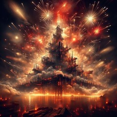 Canvas Print - 112 11. Barrages_ Intense, rapid-fire fireworks that explode in