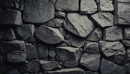 Wall Mural - Grunge banner featuring light gray rock texture. Abstract stone wall backdrop