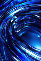 Wall Mural - abstract blue metallic swirl with reflective surfaces creating a futuristic, dynamic, and energetic 