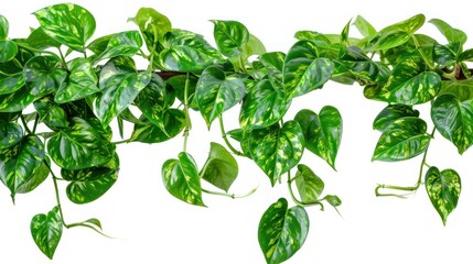 Wall Mural - Green Vine with White Background