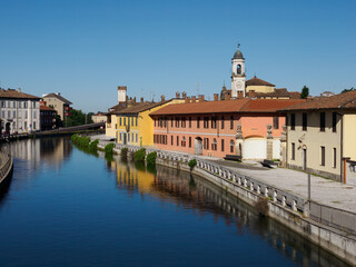 Wall Mural - Gaggiano, historic town along the Naviglio Grande, Milan, Italy