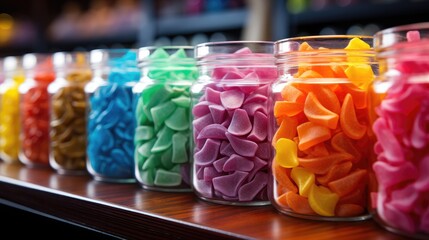 Poster - A close up shot of candy store display UHD wallpaper Stock Photographic Image  