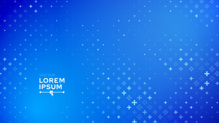 Aufkleber - Healthcare Medical Plus Pattern. Blue Mathematical Plus Symbols Pattern. Math Design Elements Background. Medical Tech Background. Vector Illustration.
