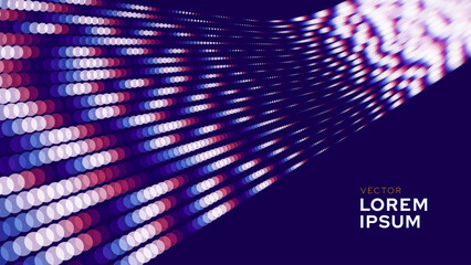 Poster - Digital Data Flow Vector Background. Big Data Technology Lines. Medical Research or Tech Innovation Online Webinar Presentation Event Banner. Vector Illustration.