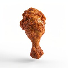 fried chicken drumstic on white background