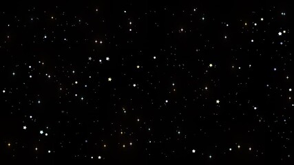 looped glowing stars on black background motion graphics.