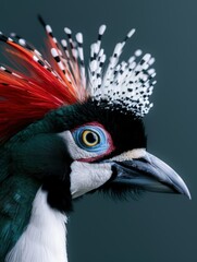 Poster - Vibrant Feathered Crest of a Tropical Bird