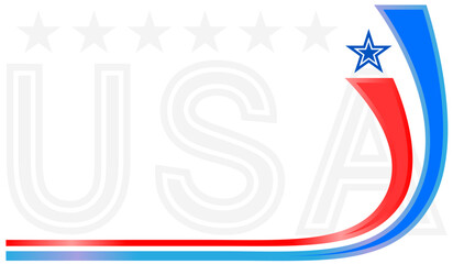 Wall Mural - USA abstract flag symbols patriotic banner border frame mockup with empty space for your text.