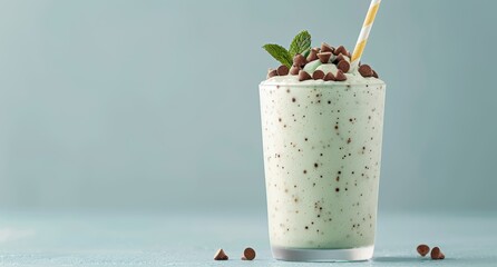 Poster - refreshing mint chocolate chip milkshake