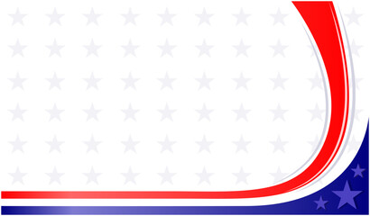 Wall Mural - USA abstract flag patriotic banner border frame mockup with empty space for your text.	
