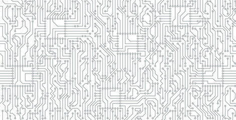 Wall Mural - Electronic circuit boards on a seamless white background.