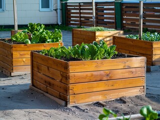 the benefits of using empty wooden planter boxes for easy vegetable production -