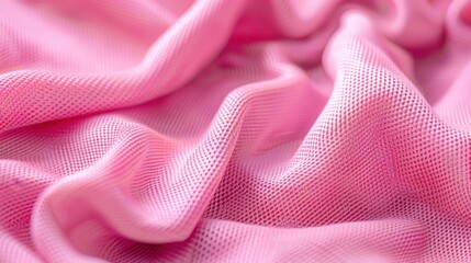 Pink synthetic sport fabric texture showing breathable material, for sportswear background