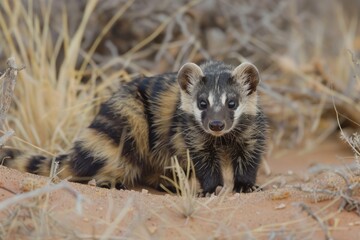 Canvas Print - Striped polecat(Ictonyx striatus). Namibia