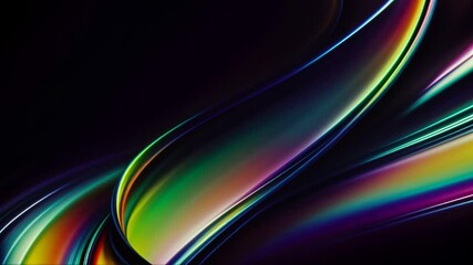 Wall Mural - looped 3d animation of energy dynamic abstract footage with glowing plasma swirling lines, waves, sh