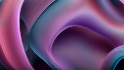 Wall Mural - Looped 3D animation of energy dynamic abstract footage with glowing plasma swirling lines, waves, shapes in psychedelic rainbow seamless pattern on neon background with kaleidoscopic motion effect.
