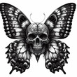 © Artisan Digital - butterfly with skull tattoo illustration design