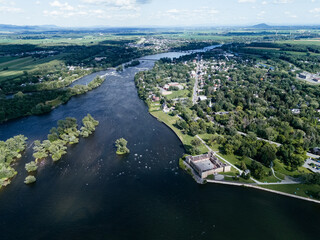 Drone view of Fort Chambly