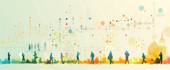 Sticker - Chart showcasing the evolution of wealth accumulation over time, capturing the diverse experiences and outcomes encountered by individuals.