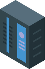 Sticker - Data center server providing cloud computing services, isometric view