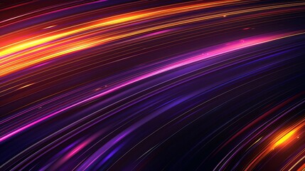 Wall Mural - dark violet striped background with glowing orange lines