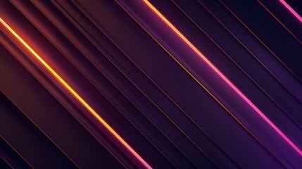 Wall Mural - dark violet striped background with glowing orange lines