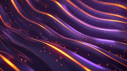 Wall Mural - dark violet striped background with glowing orange lines